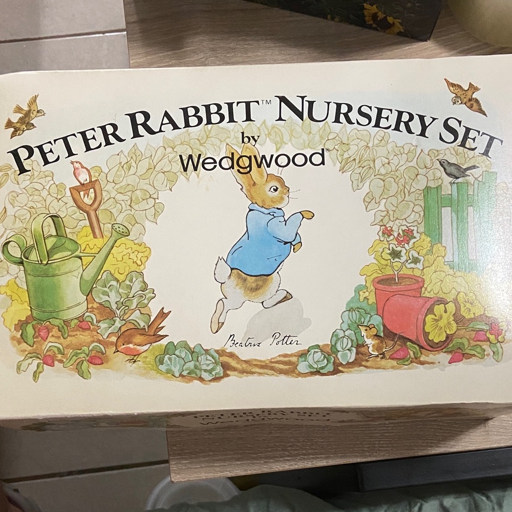 Vintage Wedgwood Beatrix Potter Peter Rabbit Nursery Child's 3 Piece Dish Set